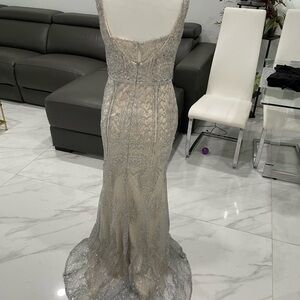 Elegant Silver Evening Gown